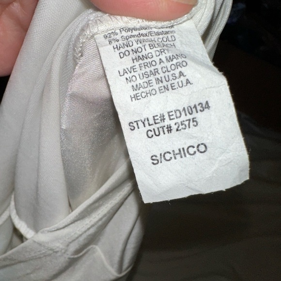 Strapless rouched cream going out cream White embellished Dress size small Y2K - Picture 6 of 8